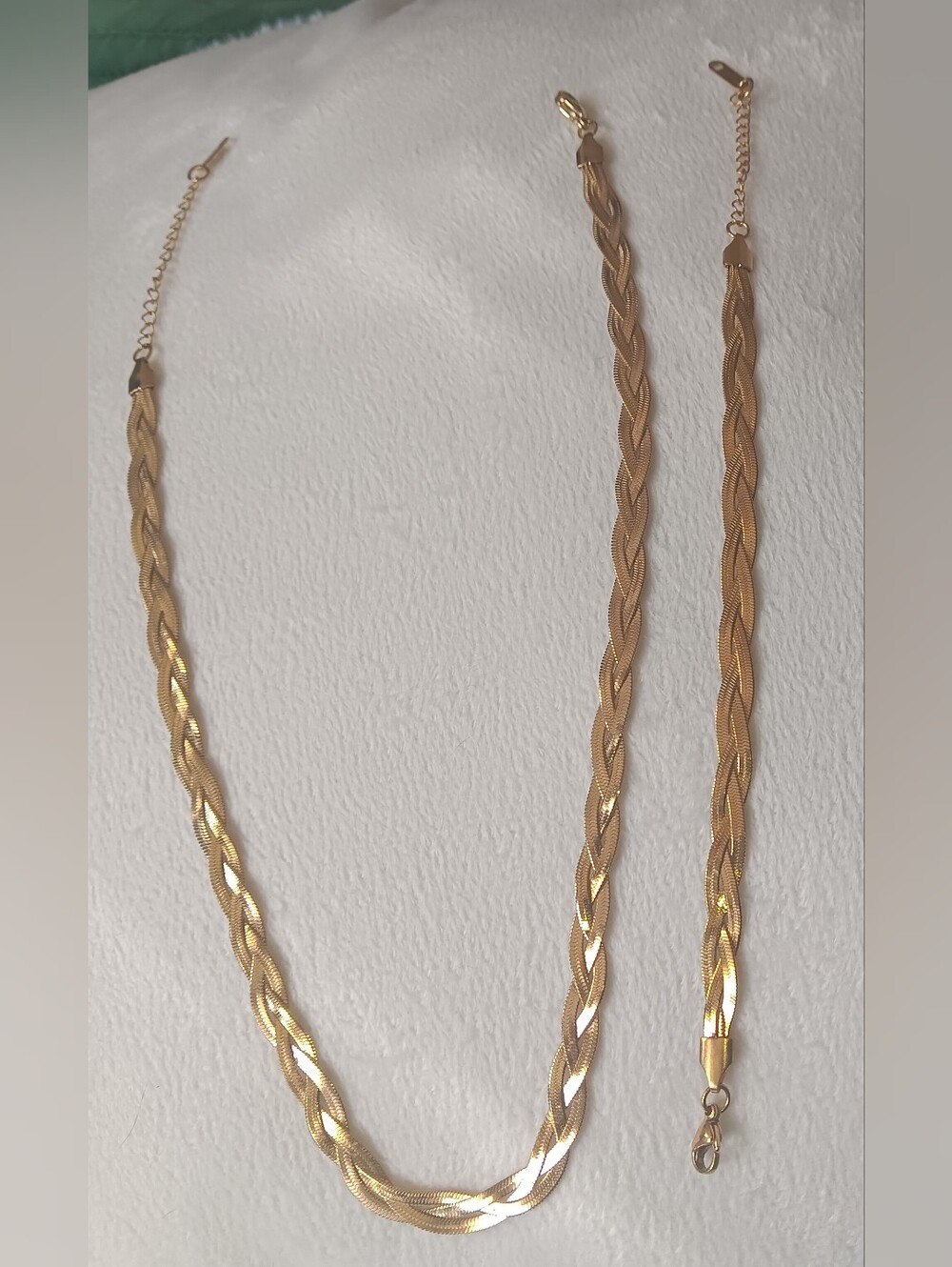 Gold Braided Necklace  Set Bracelet